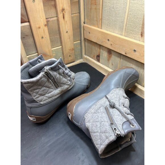 Sperry Womens Insulated Duck Boots Size 10 Gray Quilted Upper & Rubber Sole - Picture 5 of 9